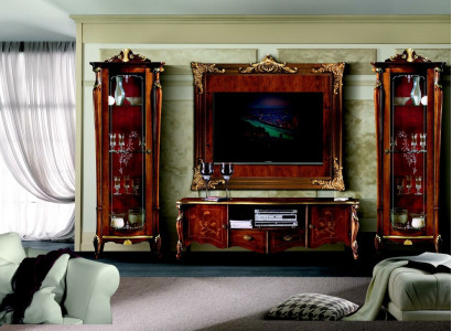4-piece set Italian furniture: 2 display cabinets, sideboard, TV wall panel, cabinet