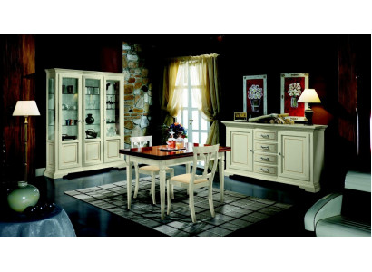 Dining Room Set 5-Piece Wood Furniture Sideboard 2x Chair Table Display Cabinet New