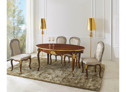 Set of 5-Piece Dining Room Furniture: Dining Table and 4 Chairs Luxury Dining Room Furniture Collection Italian Furniture