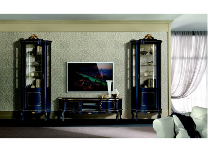 Luxury Set Suite 3-piece with 2x Display Cabinet Blue Italian Luxury Furniture Baroque Style