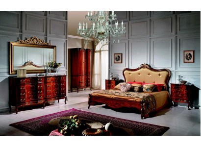 Set of 3-piece Bedroom Suite Bed 2x Nightstand Italian Baroque Furniture New