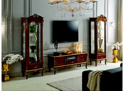 Living room wall cabinet display case RTV sideboard genuine wood cabinets Italian furniture