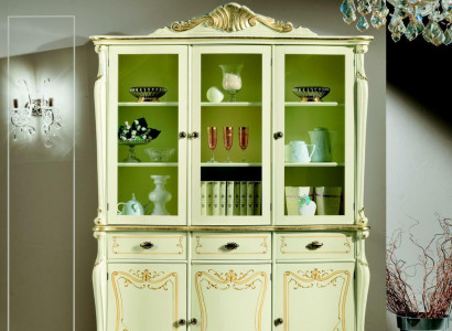Showcase Italian Luxury Style Living Room Furniture Cabinet Baroque Rococo Style Wood New