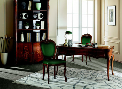 Italian style furniture office furnishings desk table armchair set 3-piece.