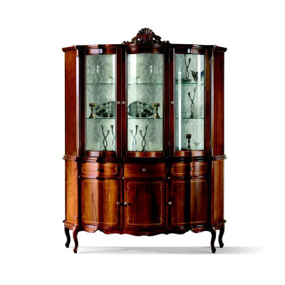 Classic furniture wood brown display case chic display cabinet design Italian furniture