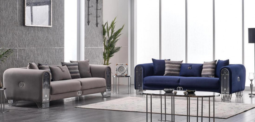 Complete Set 2-piece Luxury Furniture Upholstery Fabric Sofa Suite 3+3 Seater New