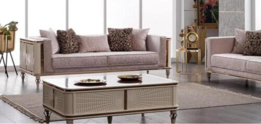 Sofa Couch Upholstered Furniture Designer Couches 3+3 Seater Textile Big Sofas