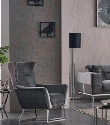 Luxury Sofa Set 331 Seating Living Room Set Gray Sofa Textile Furniture New