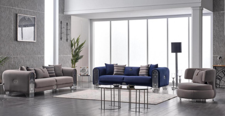 Complete Set 2-piece Luxury Furniture Upholstery Fabric Sofa Suite 3+3 Seater New