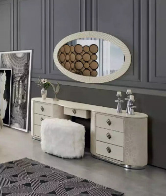 Makeup table set, console mirror, bedroom furniture design, stool set, new