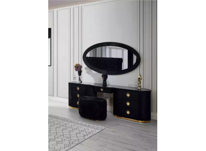 Oval vanity table console table with stool bedroom tables dressing tables