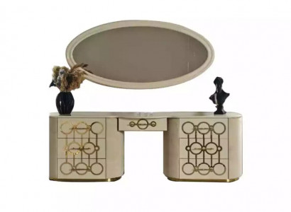 Designer set of dressing table and mirror for the bedroom in a modern style