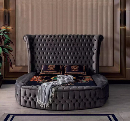 Chesterfield Bed Upholstered Bed Luxury Bedroom Design Beds Textile Velvet New