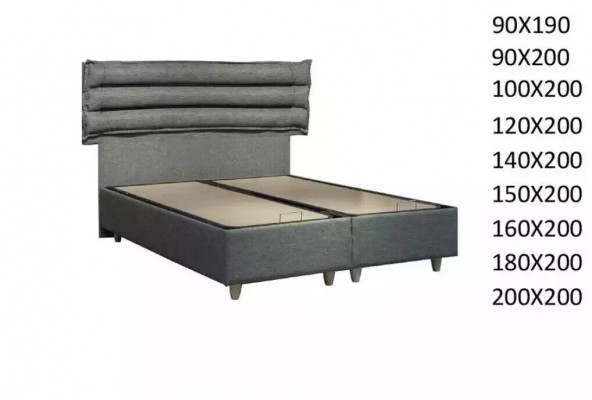 Luxury bed with mattress complete set bed box ears gray velvet 180x200