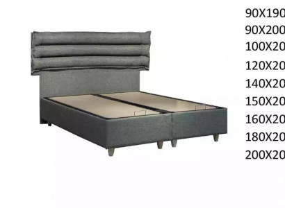 Luxury bed with mattress complete set bed box ears gray velvet 180x200