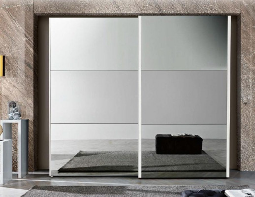 Bedroom set 6-piece: bed, nightstand, dresser, mirror, wardrobe.