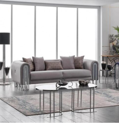 Sofa Luxury Textile Living Room Three-Seater 3 Seat Furniture Couch 240cm Fabric