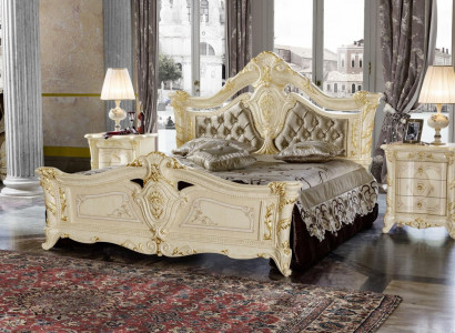 Designer furniture modern bed 2x nightstand 3-piece bedroom set luxury