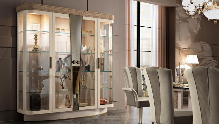 Showcase Living Room Cabinets Sideboard Cabinet Classic Display Cabinet Shelf Glass New