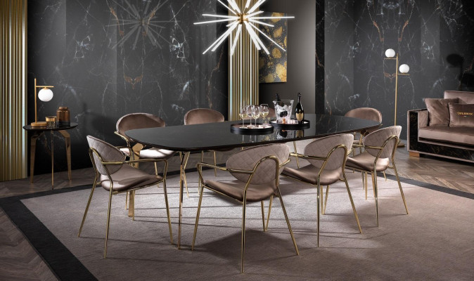 Furniture Set Group Table + 6 Chair Set Dining Table Suite Dining Room 7-piece.