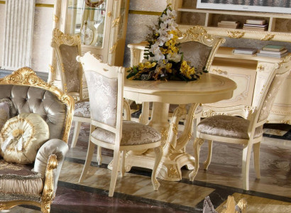 Furniture Set Dining Table 4 Chairs Luxury Dining Room Furniture Group Italy 5-piece