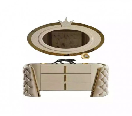 Makeup table mirror luxury console dresser bedroom wood modern design