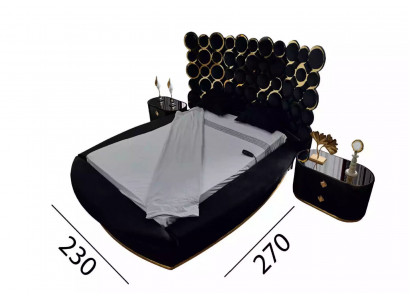 Designer bed luxury textile beds bedroom double bed 200x200cm bed frame