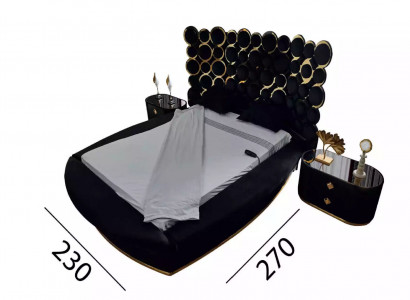 Designer bed luxury textile beds bedroom double bed 200x200cm bed frame
