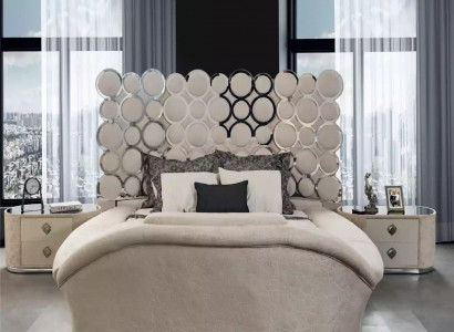 Designer bed luxury textile beds bedroom double bed 200x200cm bed frame