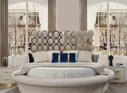 Luxury bed 2x nightstand set beds double bed bedroom hotel marital 3-piece set.