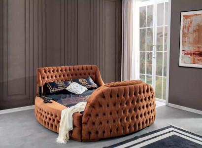 Chesterfield Bed Upholstery Design Luxury Beds Hotel Brown with TV Television