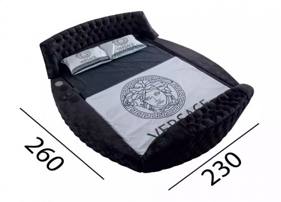 Black Chesterfield Bed Design Upholstered Furniture Hotel Luxury Beds Lift Media