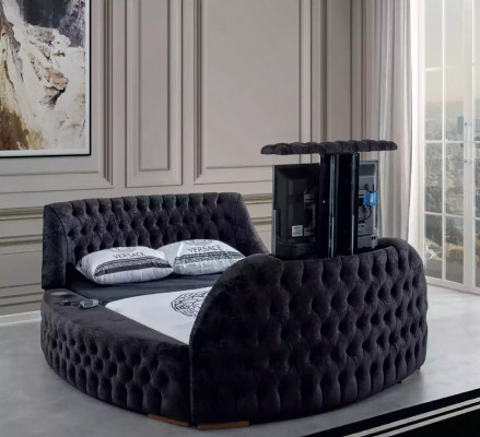 Black Chesterfield Bed Design Upholstered Furniture Hotel Luxury Beds Lift Media