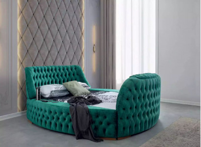 Chesterfield Bed Furniture Double Beds Green Round Beds Luxury Hotel with Elevator