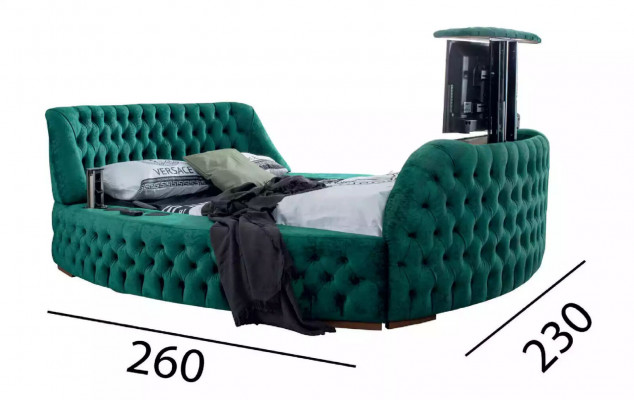 Chesterfield Bed Furniture Double Beds Green Round Beds Luxury Hotel with Elevator