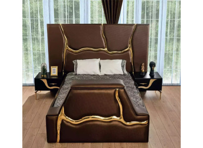 Bedroom Bed 2x Nightstands Luxury Bed Set Complete Design Furniture 3 pcs.