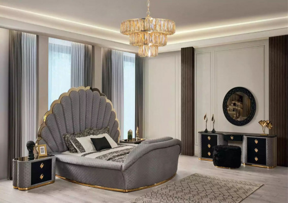 Bedroom bed 2x nightstands luxury bed set complete design furniture 3-piece set