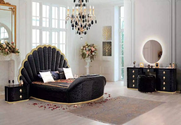Bedroom bed 2x nightstands luxury bed set complete design furniture 3-piece set. New.