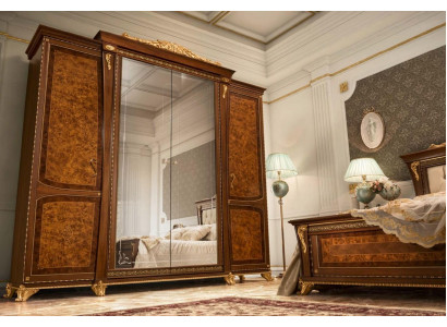 Wardrobe Wooden Cabinet Closet Solid Bedroom Furniture Italy Real Wood