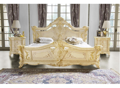 Bedroom set design Art Deco luxury beds bed nightstand 3-piece set.
