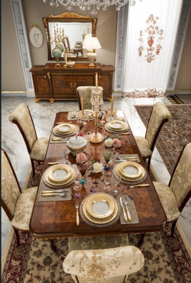 Dining Room Set Furniture Chairs 6x Group Dining Set Antique Style Table 7-piece New