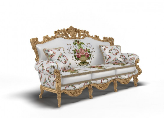 Classic design upholstered luxury seat sofa couch velvet fabric 3-seater new furniture