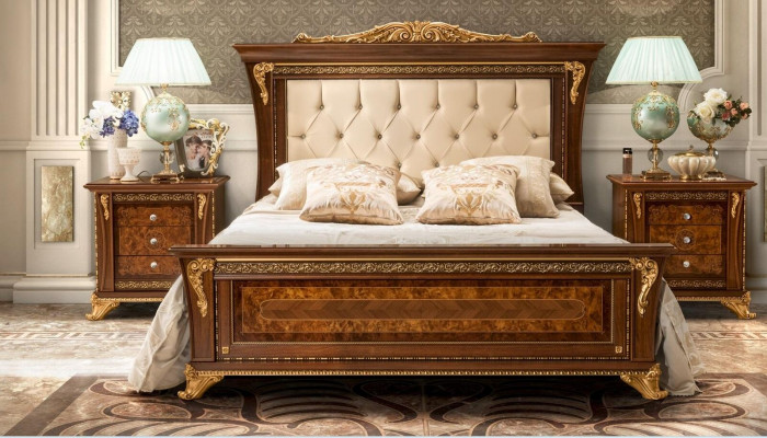 Bed Design 2x Nightstands 3-Piece Bedroom Set Furniture Classic Beds