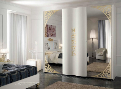 Wardrobe Bedroom Wood Cabinet Style Wood Cabinets Modern Mirror XXL