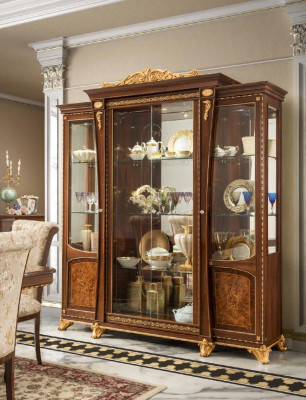 Glass Cabinet Wood Genuine Wood Sideboard Display Cabinet Living Room Furniture Italy