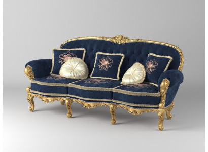 Chesterfield Classic Three-Seater Sofa Living Room Landscape Textile Sofas 3 Seat New