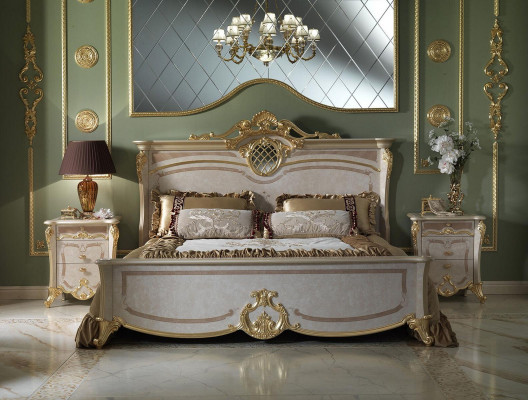 Bedroom furniture set - bed with two nightstands in a modern design