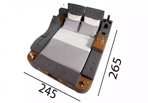 Multifunction Bed Double Beds Modern Bed Frame Beds 200x200cm Hotel New