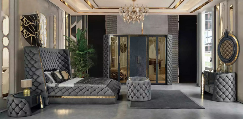 Luxury bedroom bed upholstery design luxury double hotel beds Chesterfield