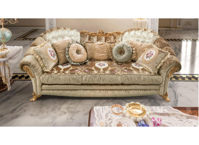 Baroque Rococo 3-seater couch textile sofa luxury design Italian furniture